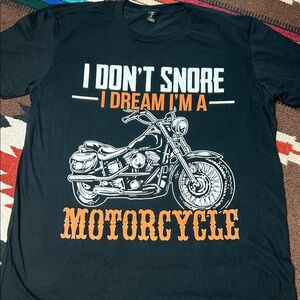 Men’s motorcycle T-shirt, black lightweight  cotton large NEW W/o tags